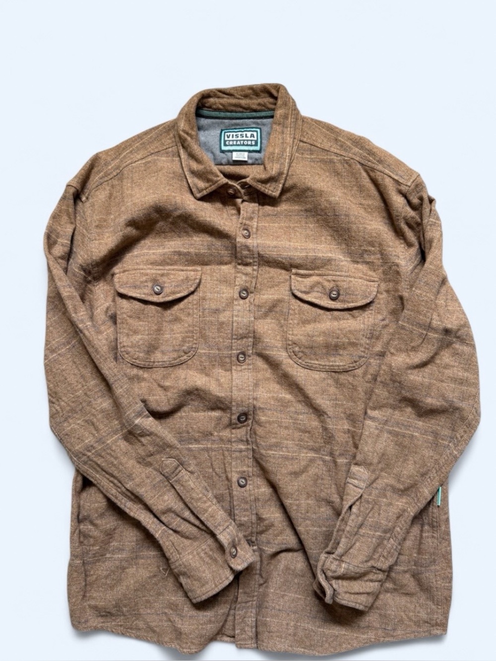 VISSLA Brown Long-Sleeve Button Shirt